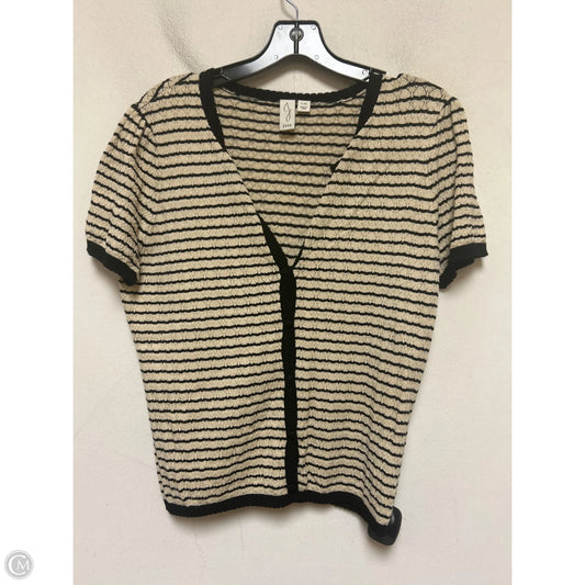 Top Short Sleeve By Joie In Black & Tan, Size: L