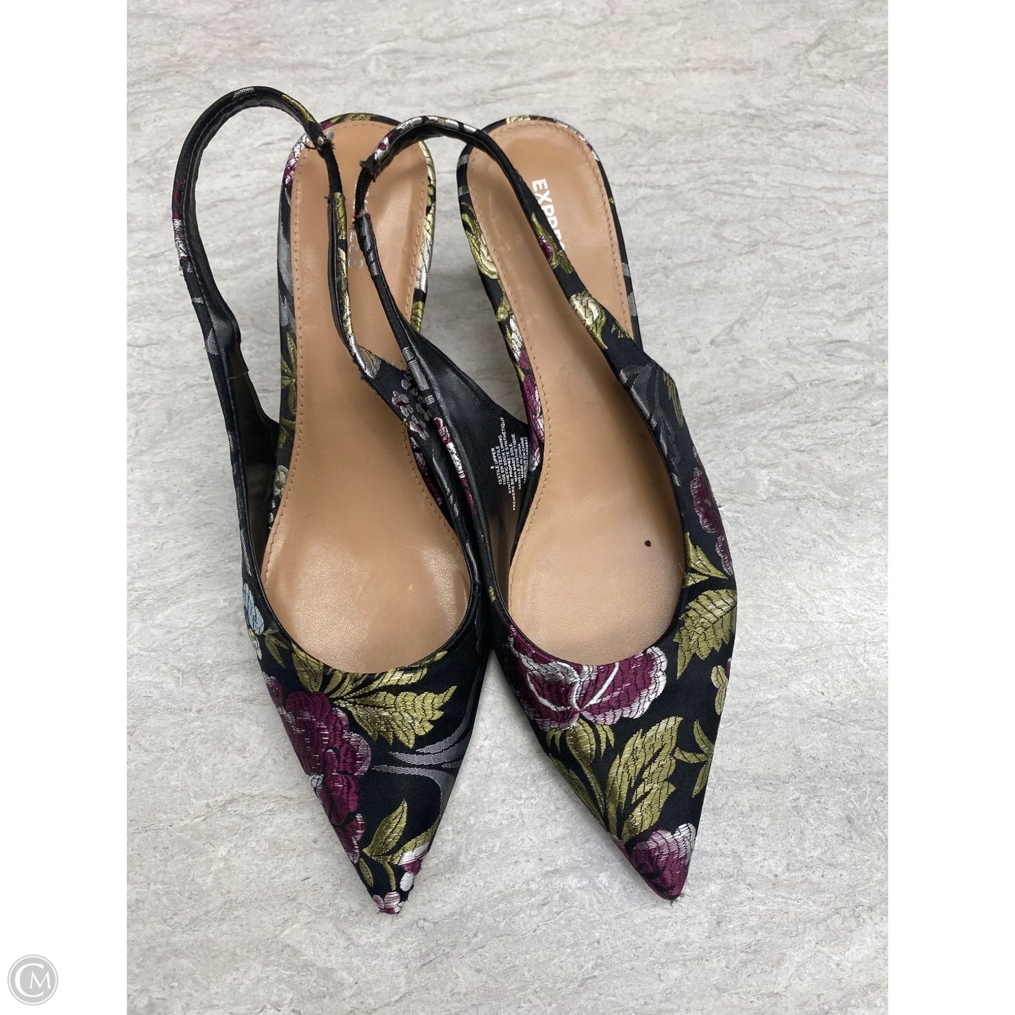 Shoes Heels Kitten By Express In Floral Print, Size: 8