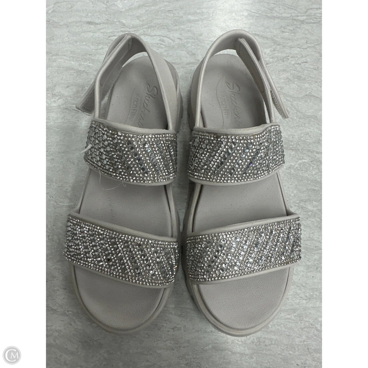 Sandals Flats By Skechers In Silver, Size: 8