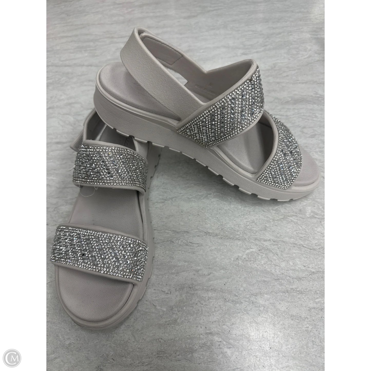 Sandals Flats By Skechers In Silver, Size: 8