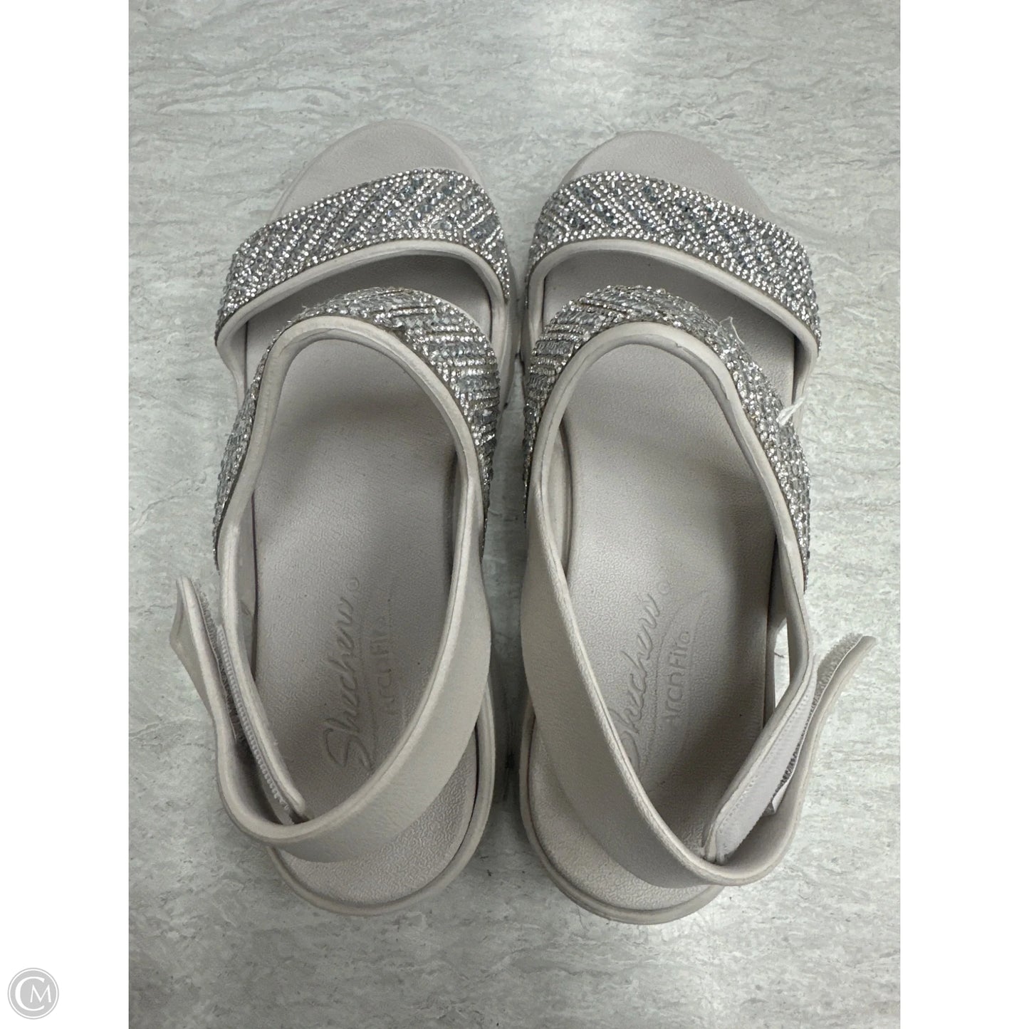 Sandals Flats By Skechers In Silver, Size: 8
