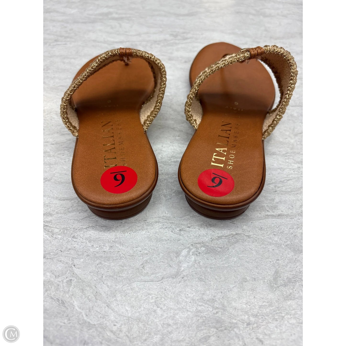 Sandals Flats By Italian Shoemakers In Tan & Yellow, Size: 6