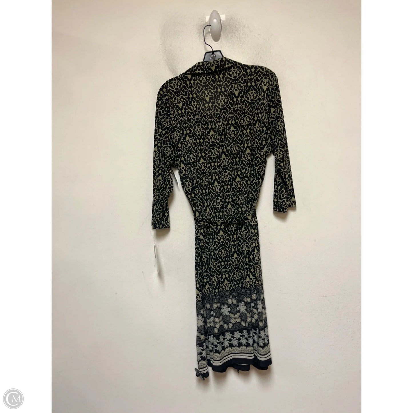 Dress Casual Midi By Mlle Gabrielle In Black & Green, Size: 2x