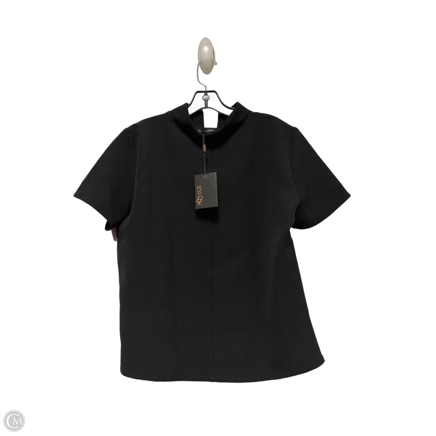 Top Short Sleeve By Clothes Mentor In Black, Size: L