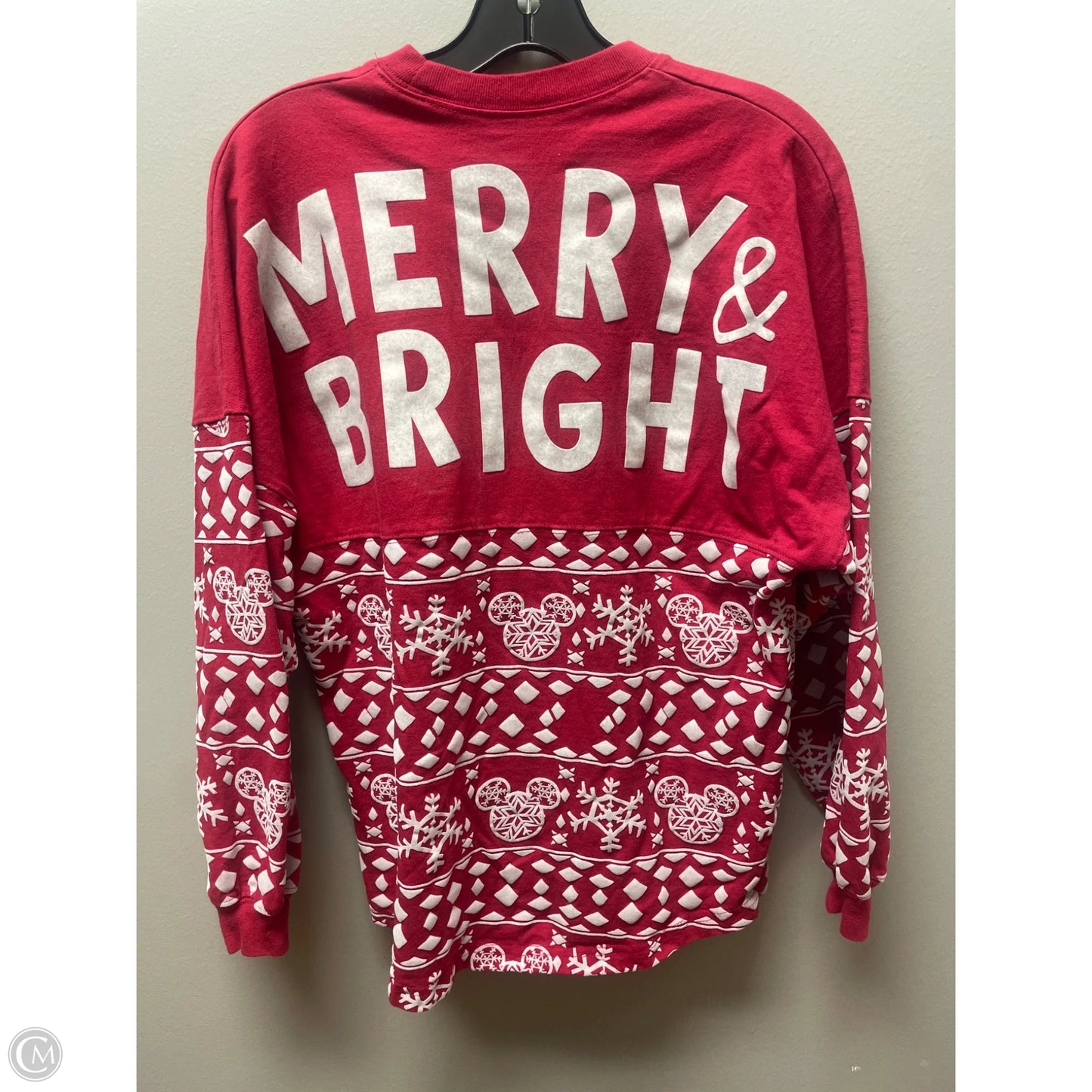 Top Long Sleeve By Walt Disney In Red, Size: Xs