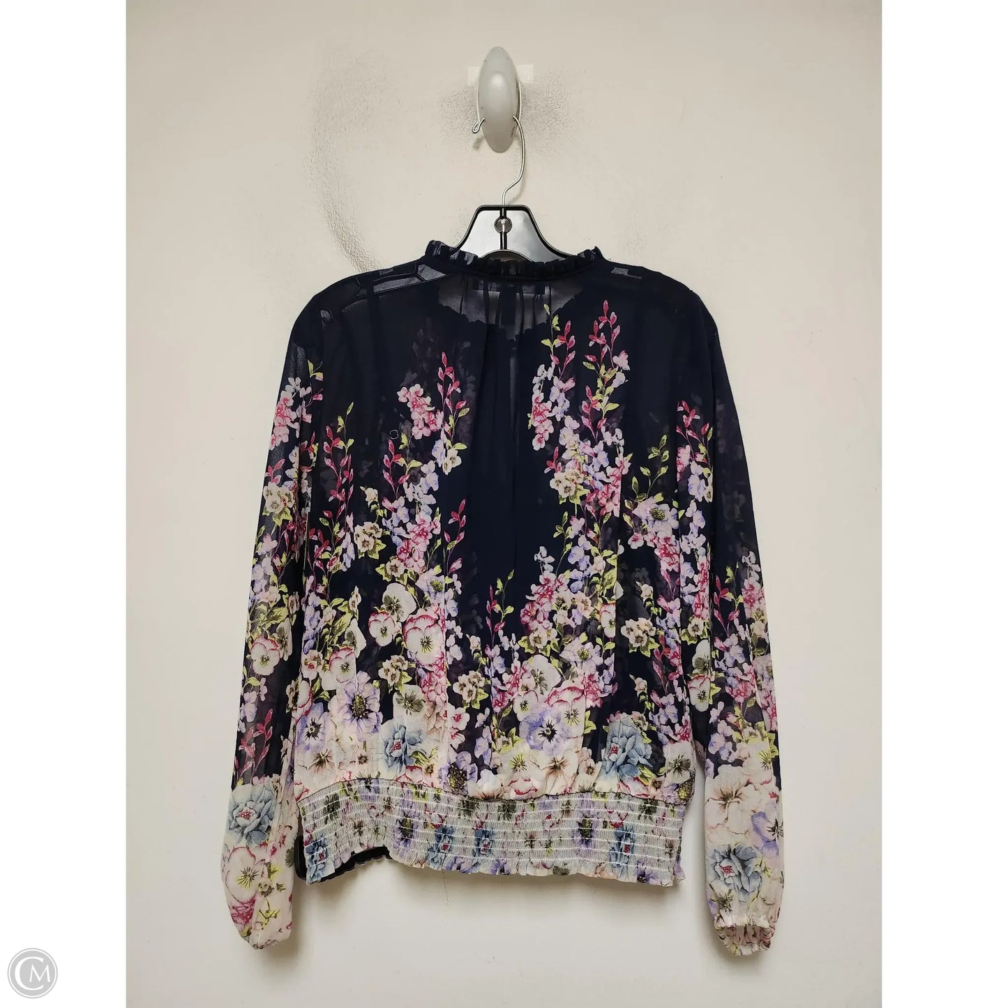 Top Long Sleeve By White House Black Market In Floral Print, Size: S