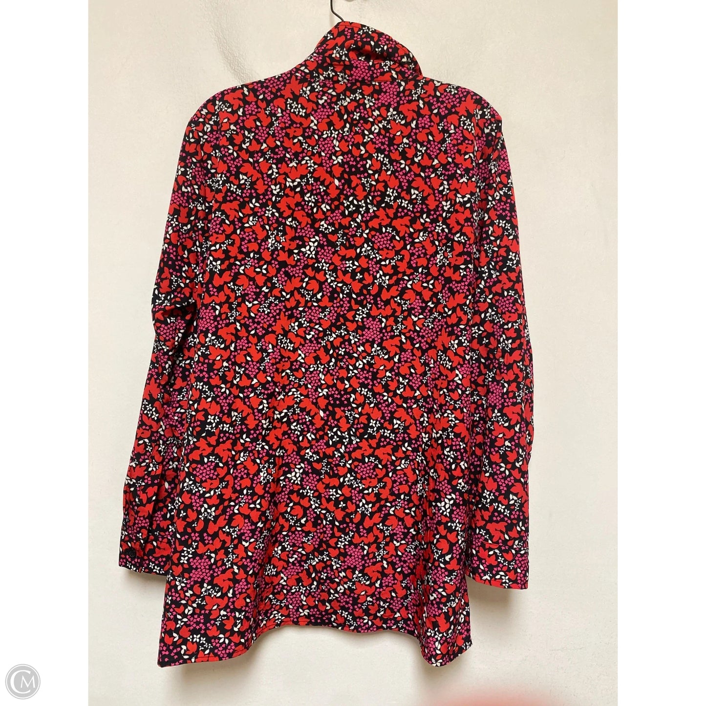 Top Long Sleeve By Michael By Michael Kors In Pink & Red, Size: L