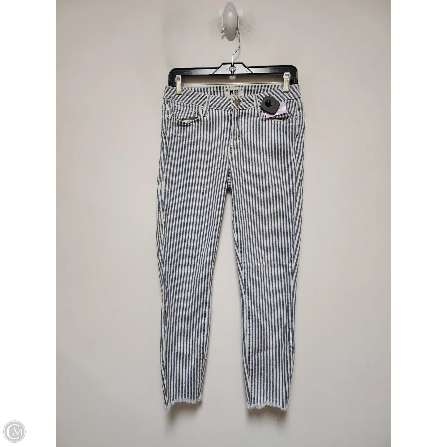 Jeans Skinny By Paige In Striped Pattern, Size: 6