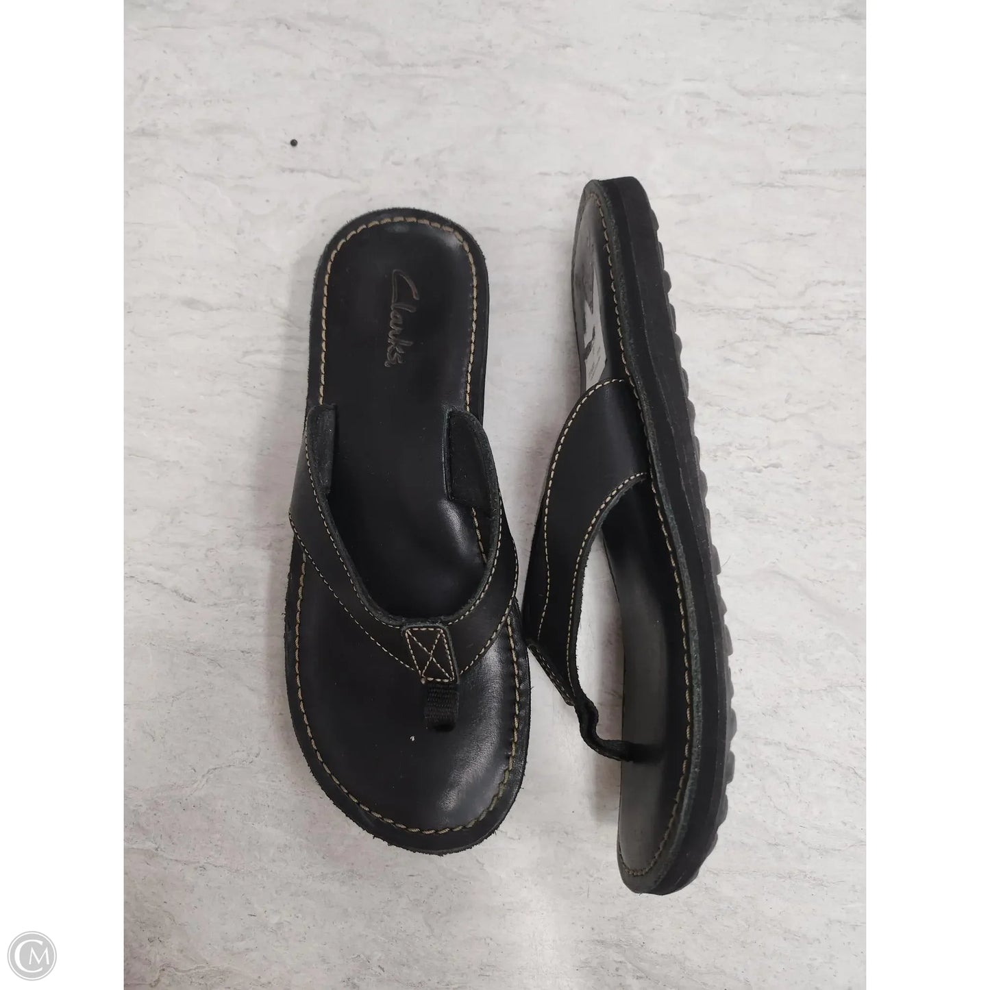 Sandals Flats By Clarks In Black, Size: 10