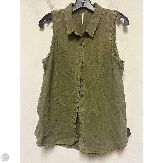 Top Sleeveless By Free People In Green Denim, Size: S