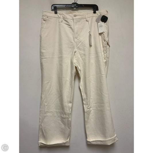 Jeans Wide Leg By Good American In Cream Denim, Size: 16