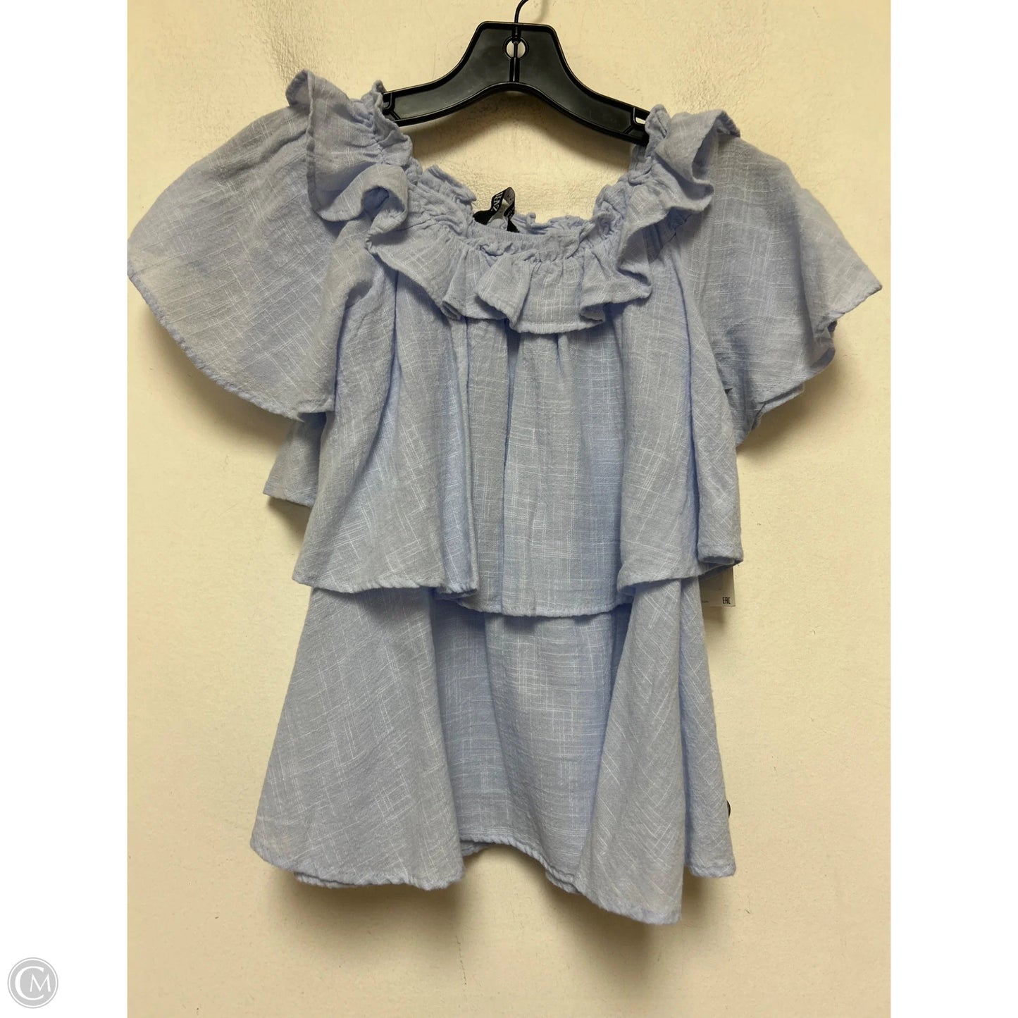 Top Short Sleeve By Zara In Blue, Size: S