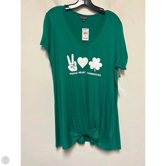 Top Short Sleeve Basic By Scarlett In Green, Size: 1x