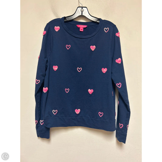 Top Long Sleeve Designer By Lilly Pulitzer In Blue & Pink, Size: L