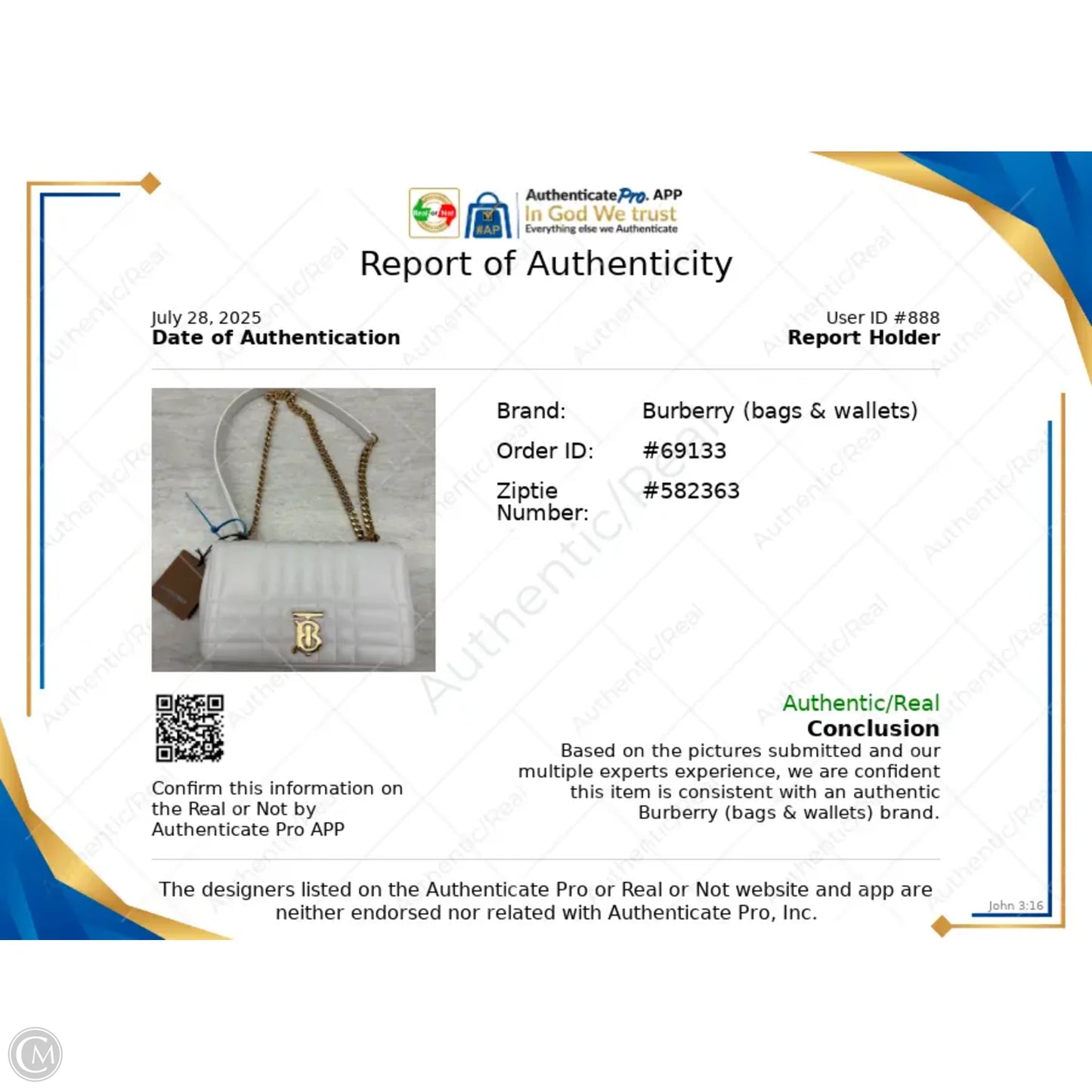 Crossbody Luxury Designer By Burberry, Size: Medium