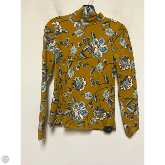 Top Long Sleeve By Maeve In Blue & Yellow, Size: S