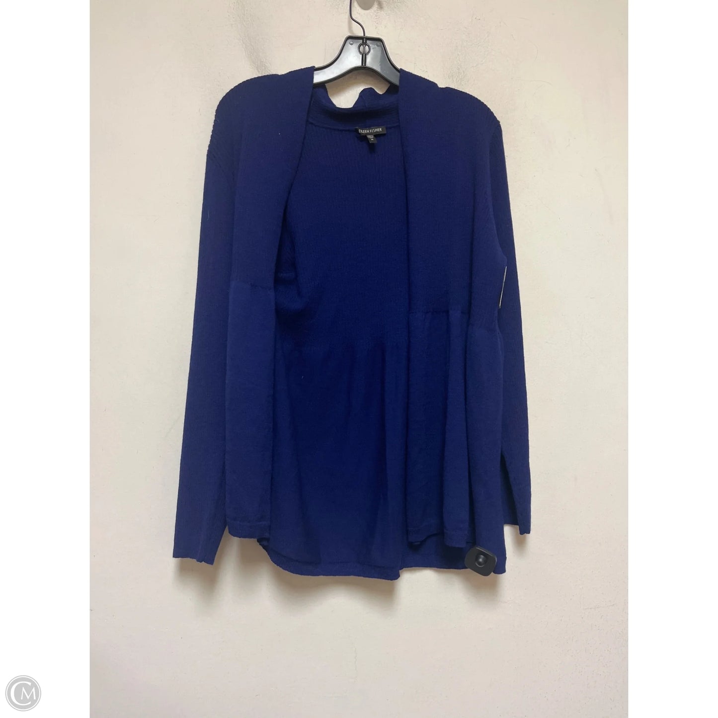 Sweater Cardigan By Eileen Fisher In Blue, Size: Xl