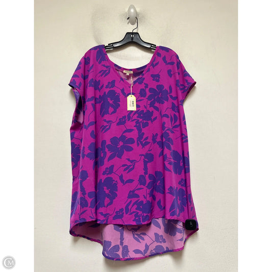 Top Short Sleeve By Jodifl In Pink & Purple, Size: 3x