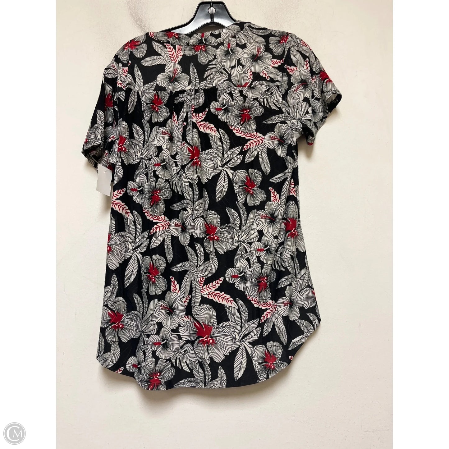 Top Short Sleeve By Notations In Black & Red, Size: M