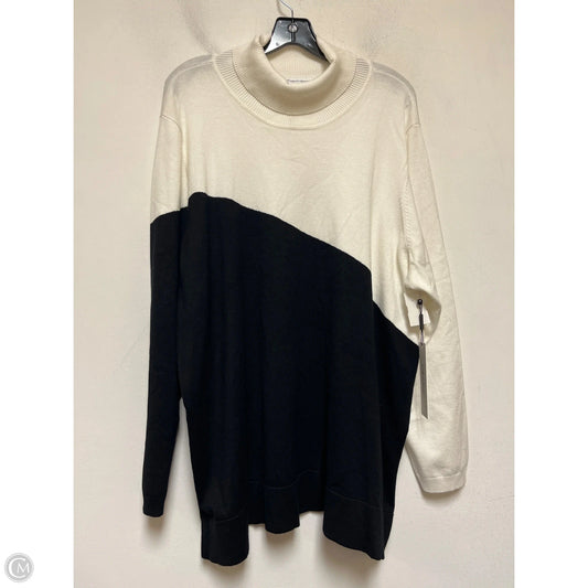 Sweater By Calvin Klein In Black & White, Size: 3x