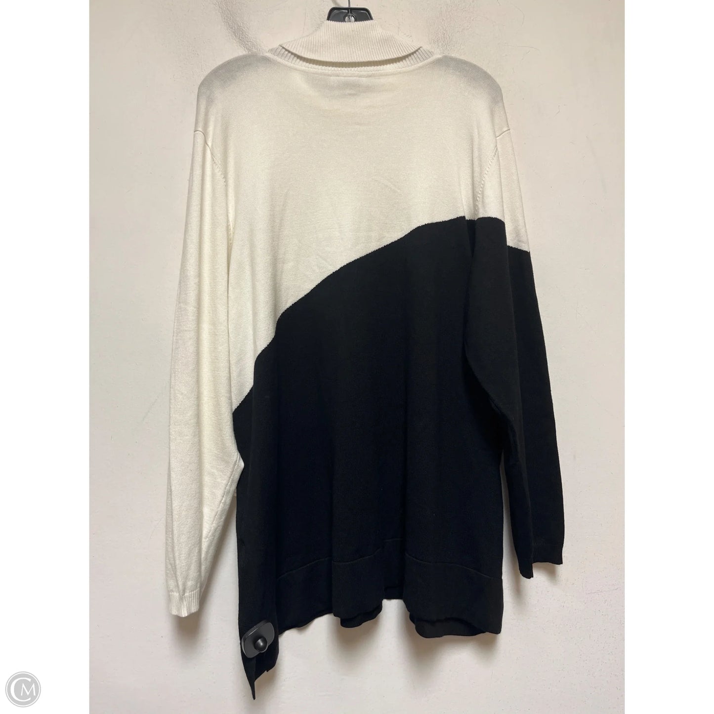 Sweater By Calvin Klein In Black & White, Size: 3x