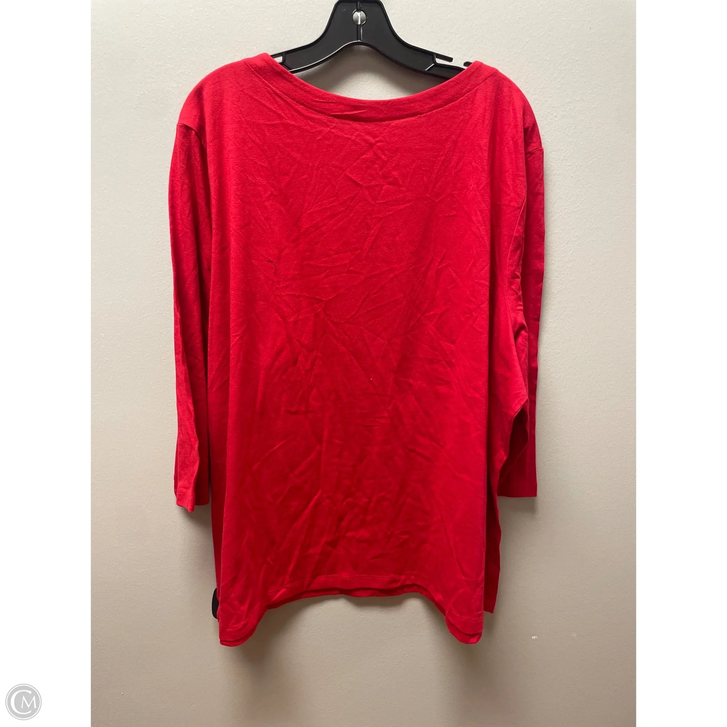 Top Long Sleeve Basic By Coral Bay In Red, Size: 3x