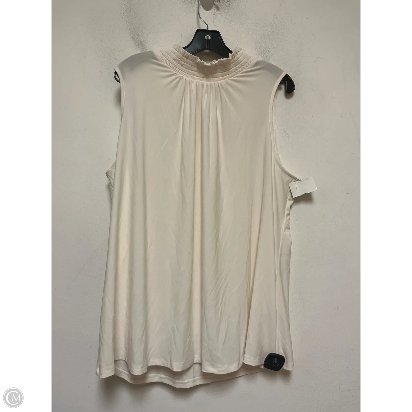 Top Sleeveless By Cato In Cream, Size: 3x