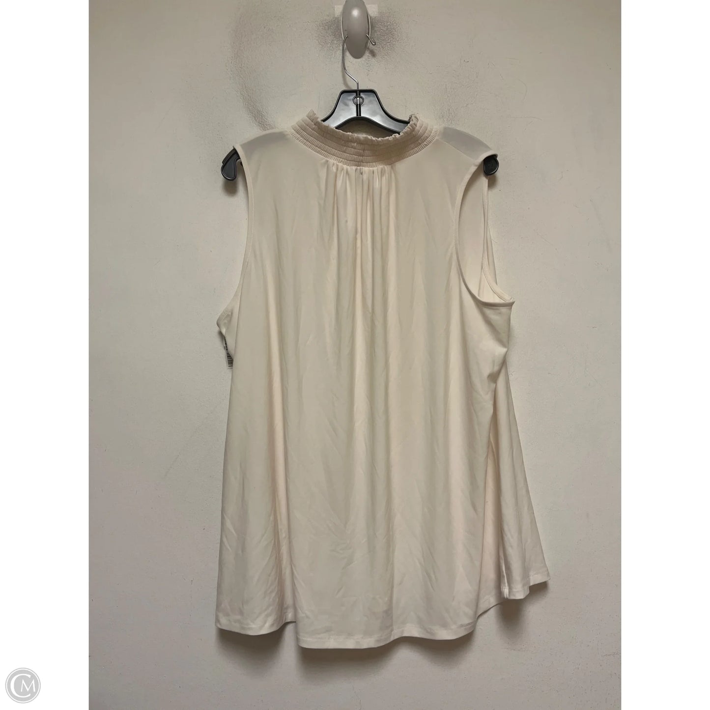 Top Sleeveless By Cato In Cream, Size: 3x