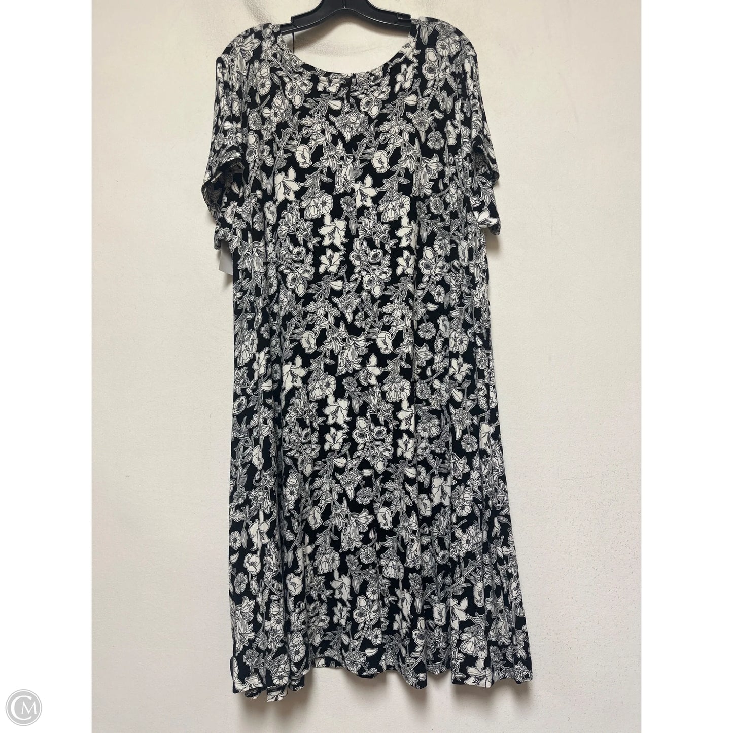 Dress Casual Midi By Cynthia Rowley In Black & White, Size: 3x