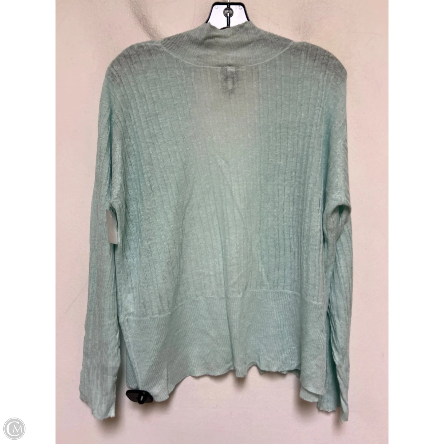 Sweater Cardigan By Eileen Fisher In Aqua, Size: L