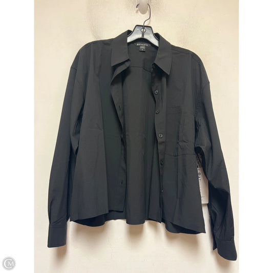 Athletic Top Long Sleeve Collar By Athleta In Black, Size: M