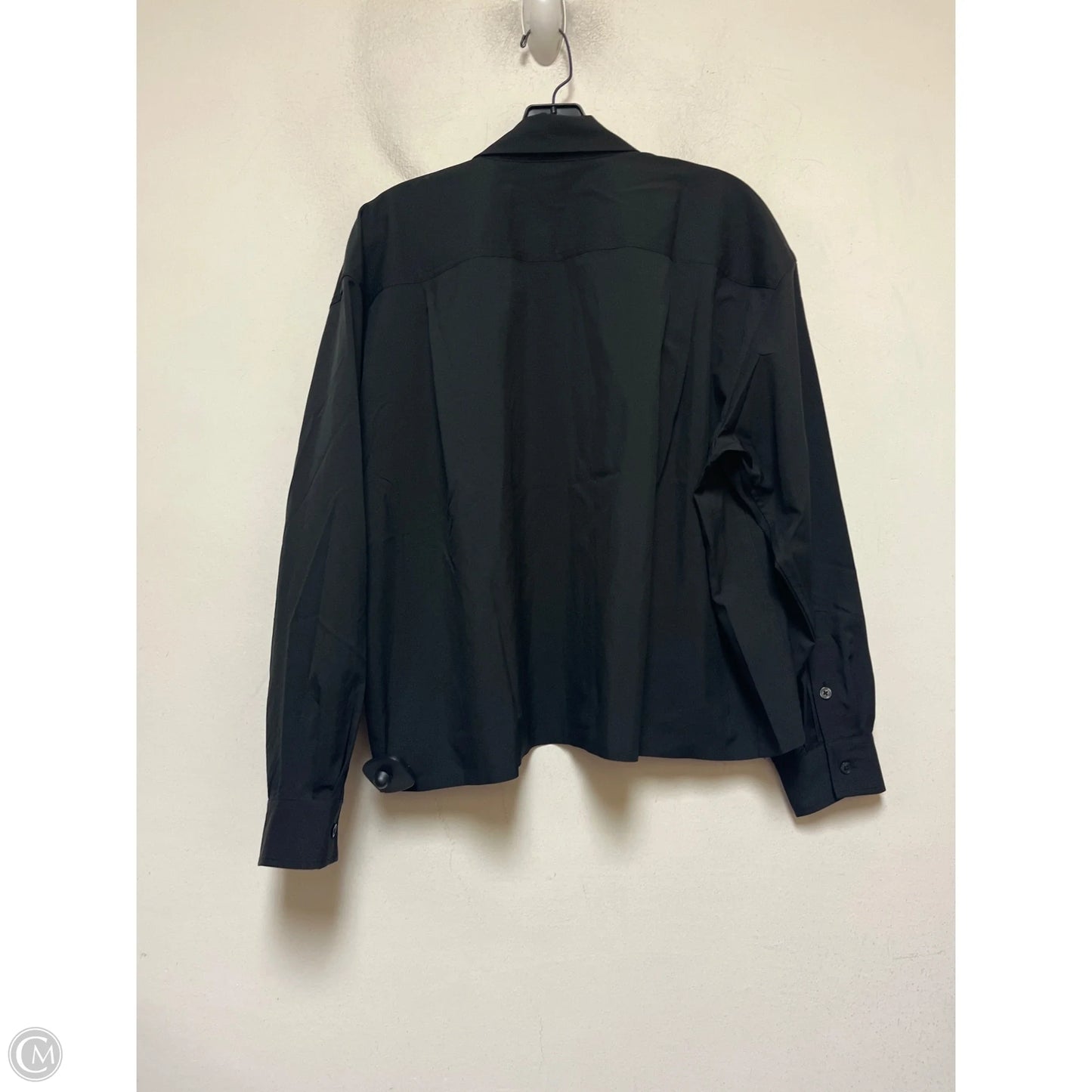 Athletic Top Long Sleeve Collar By Athleta In Black, Size: M