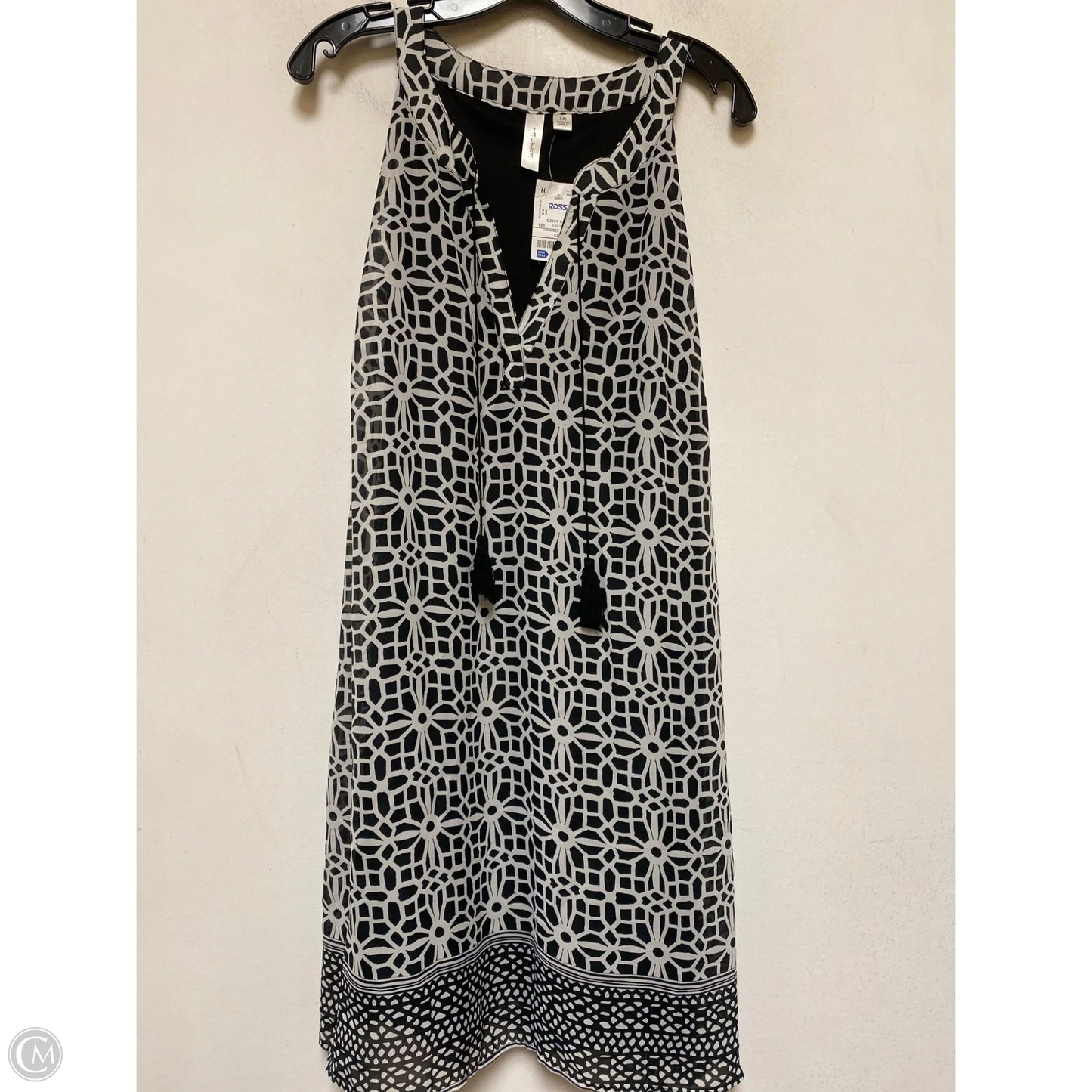 Dress Casual Midi By Tacera In Black & White, Size: 1x