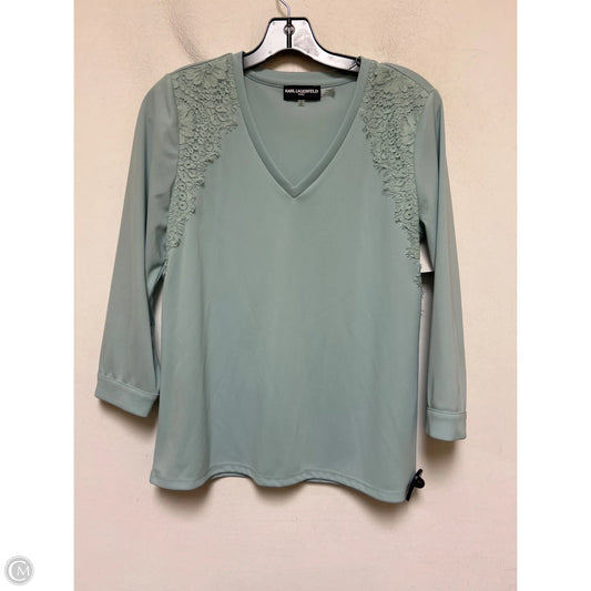 Top Long Sleeve Designer By Karl Lagerfeld In Aqua, Size: S