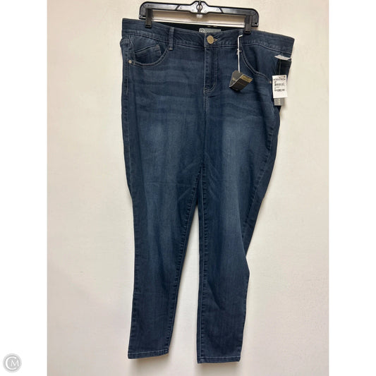 Jeans Skinny By Wit & Wisdom In Blue Denim, Size: 20