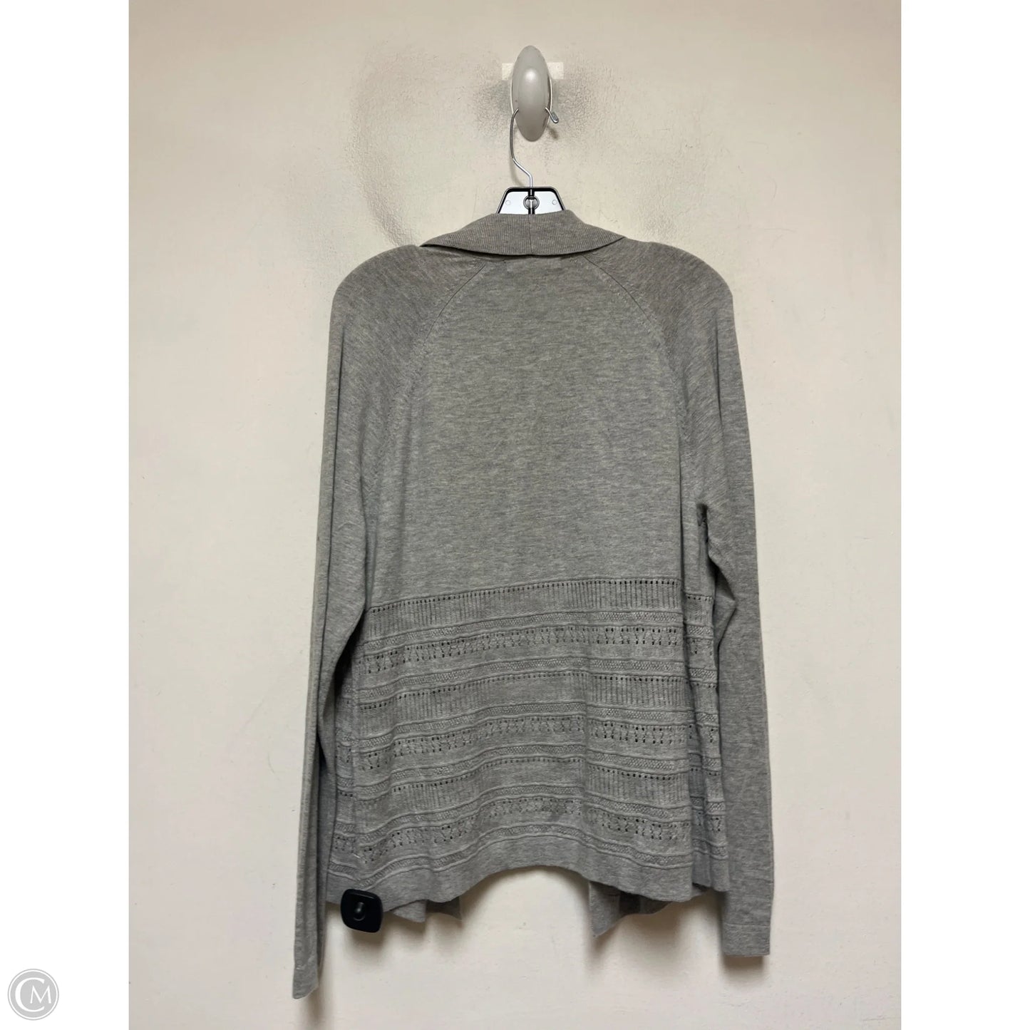 Sweater Cardigan By Banana Republic In Grey, Size: L