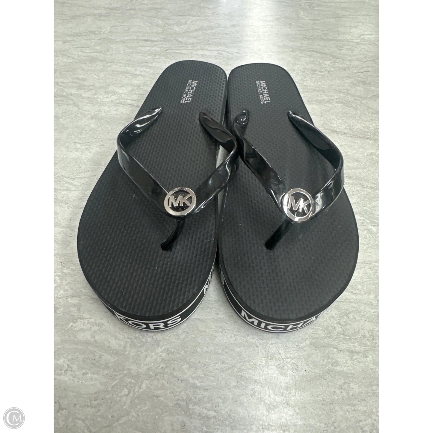 Sandals Flats By Michael By Michael Kors In Black & White, Size: 8