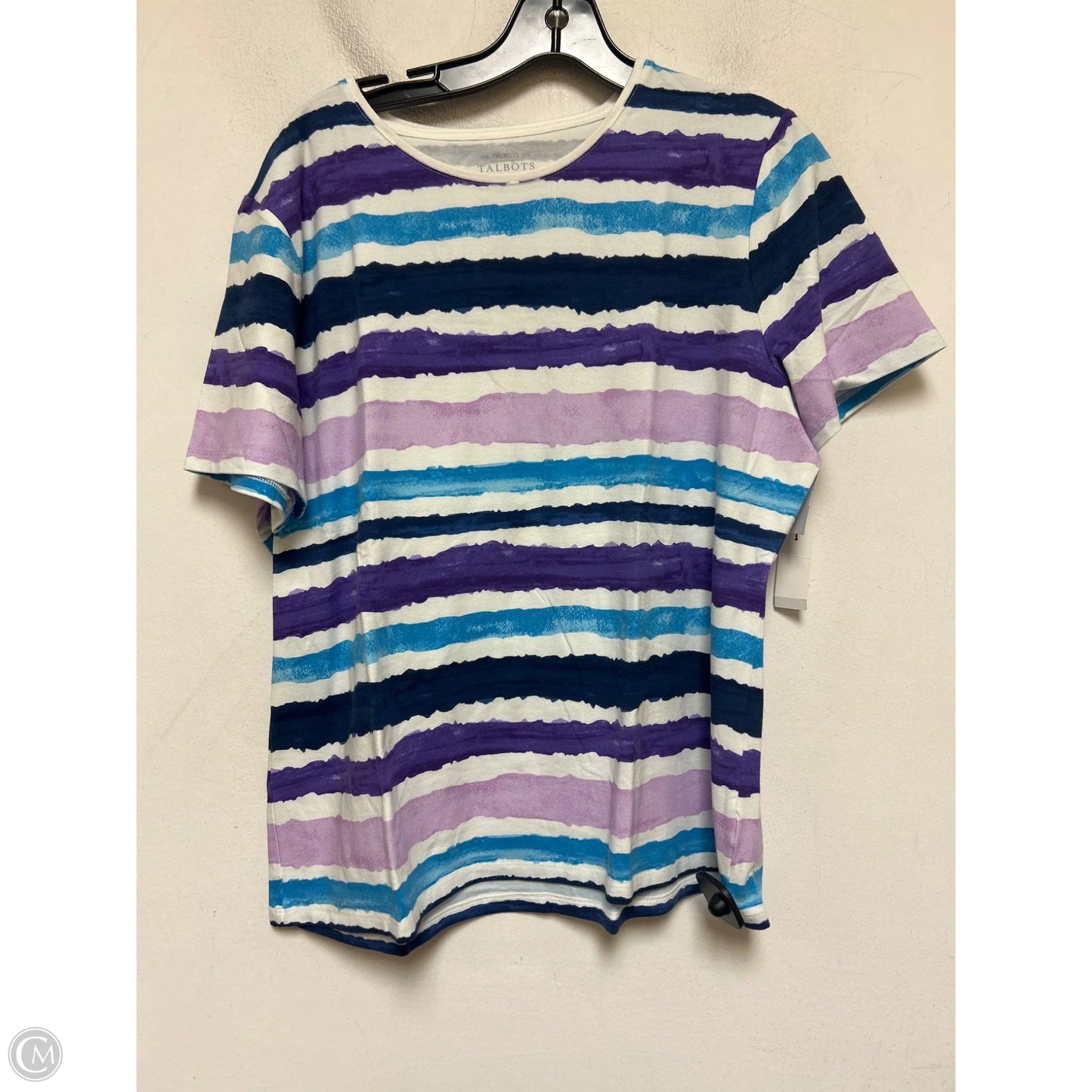 Top Short Sleeve Basic By Talbots In Blue & Purple, Size: Xl