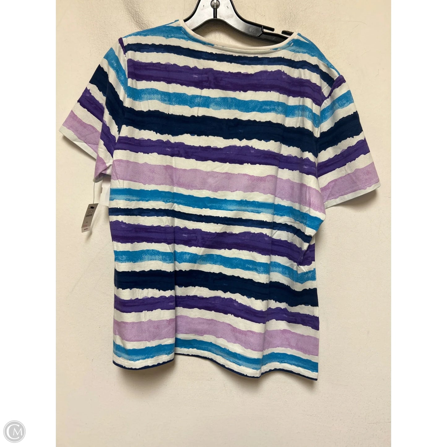 Top Short Sleeve Basic By Talbots In Blue & Purple, Size: Xl