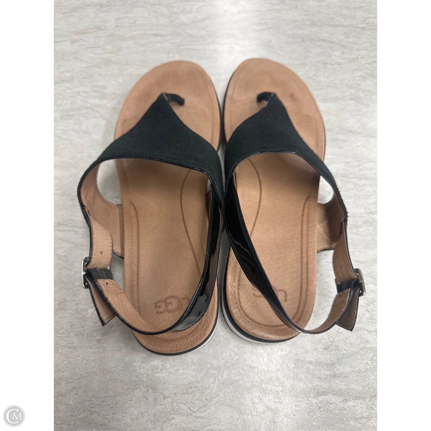 Sandals Designer By Ugg In Black & Tan, Size: 12