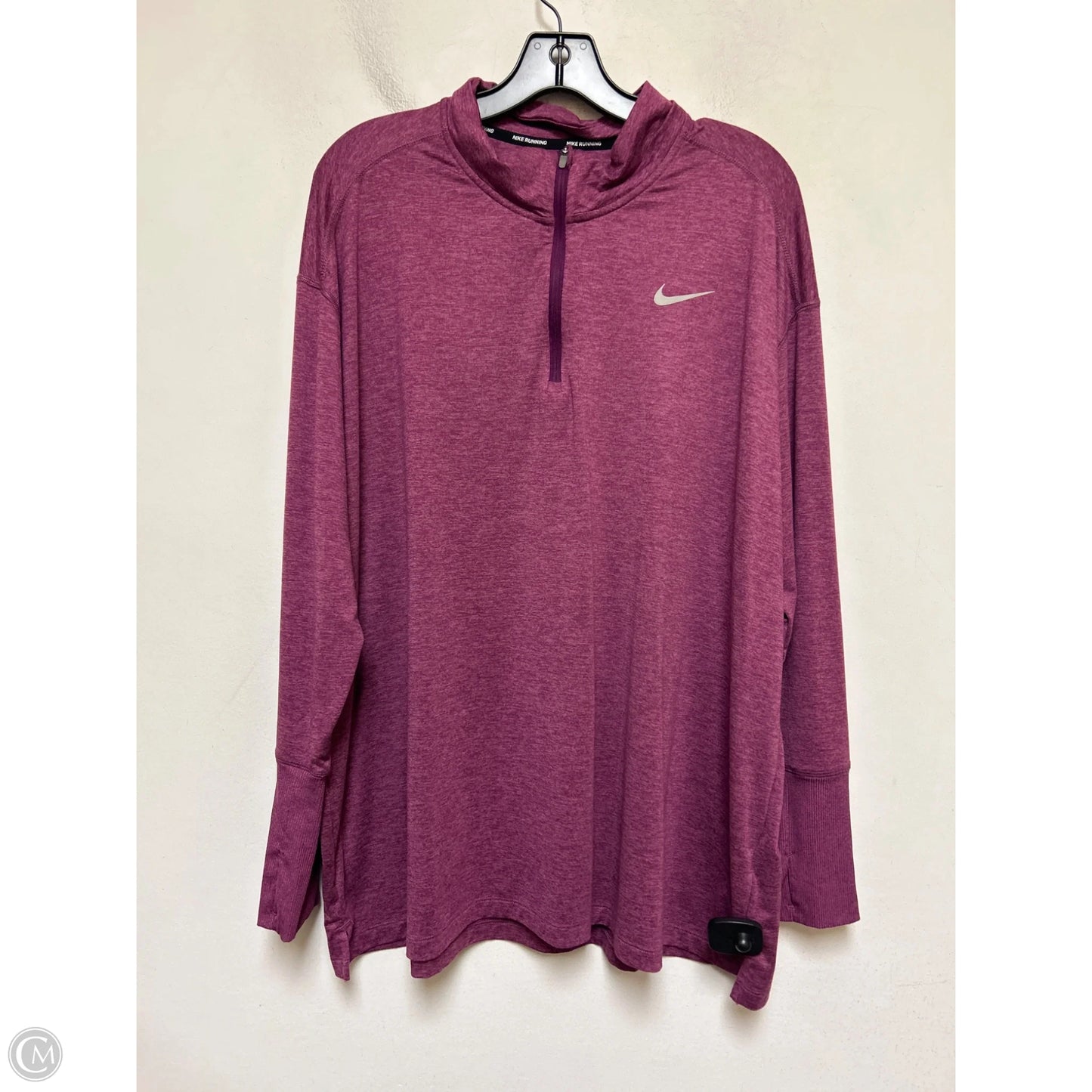 Athletic Top Long Sleeve Collar By Nike Apparel In Purple, Size: 2x