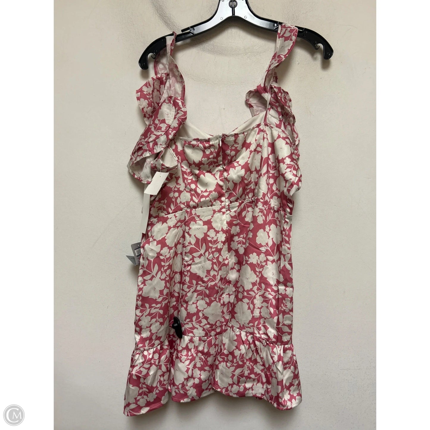 Dress Casual Short By Clothes Mentor In Pink & White, Size: Xl