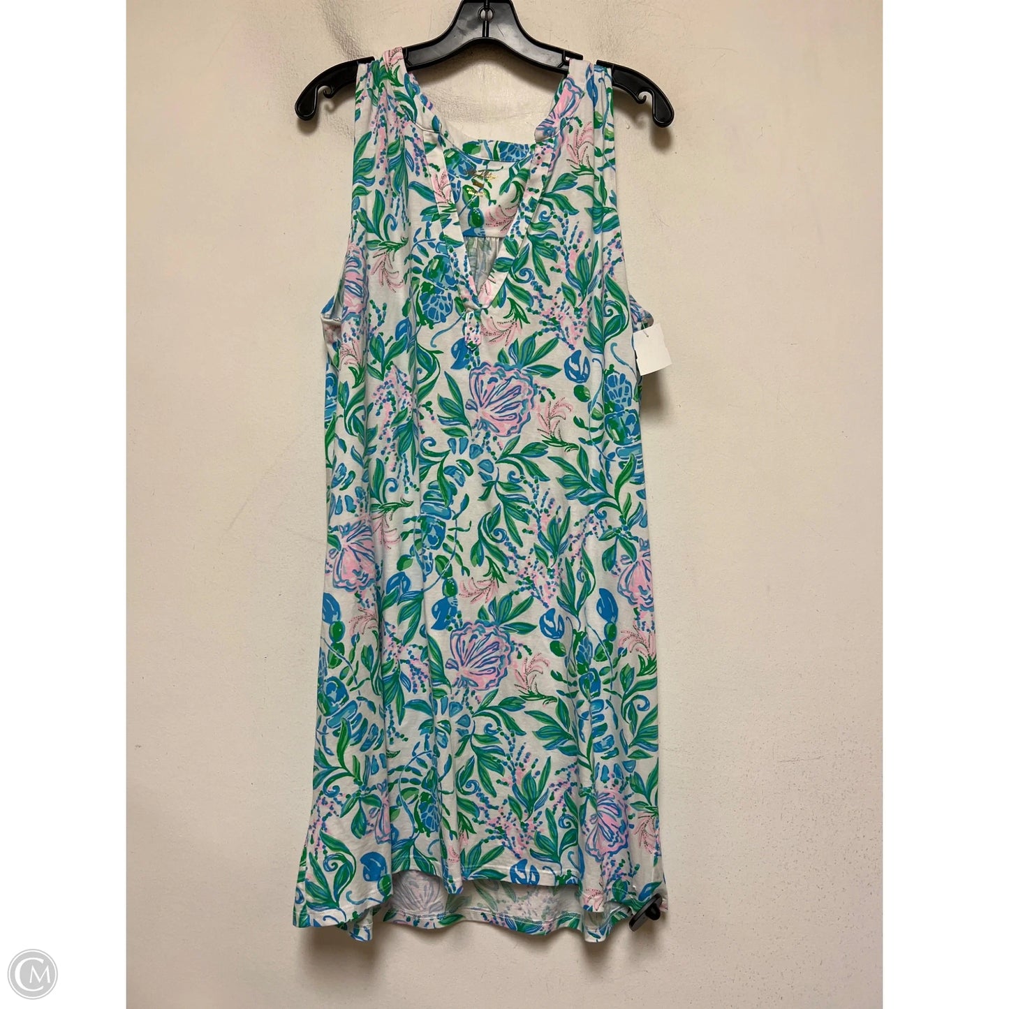 Dress Designer By Lilly Pulitzer In Green & White, Size: Xl