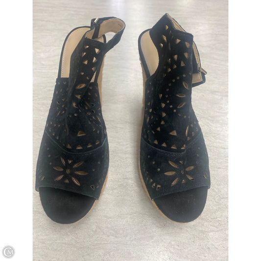 Sandals Heels Wedge By Marc Fisher In Black & Tan, Size: 8.5