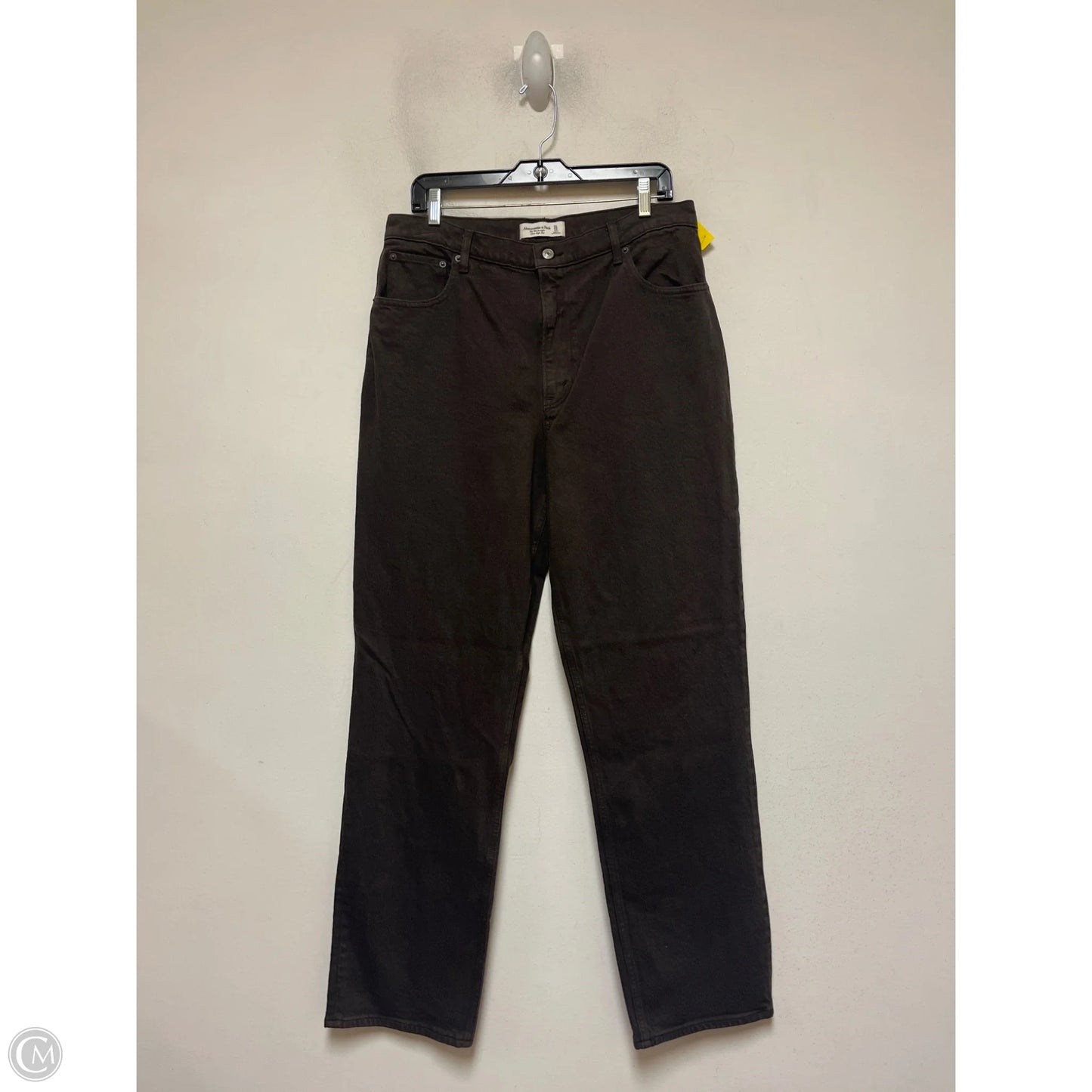 Jeans Wide Leg By Abercrombie And Fitch In Brown Denim, Size: 12