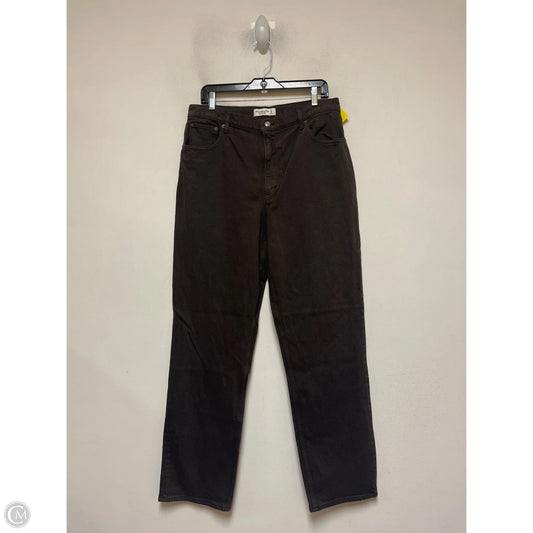 Jeans Wide Leg By Abercrombie And Fitch In Brown Denim, Size: 12