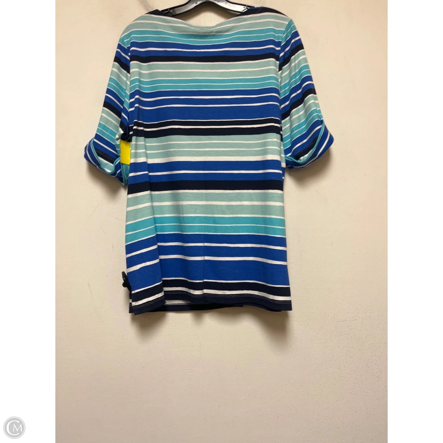 Top Short Sleeve Basic By Karen Scott In Striped Pattern, Size: 1x