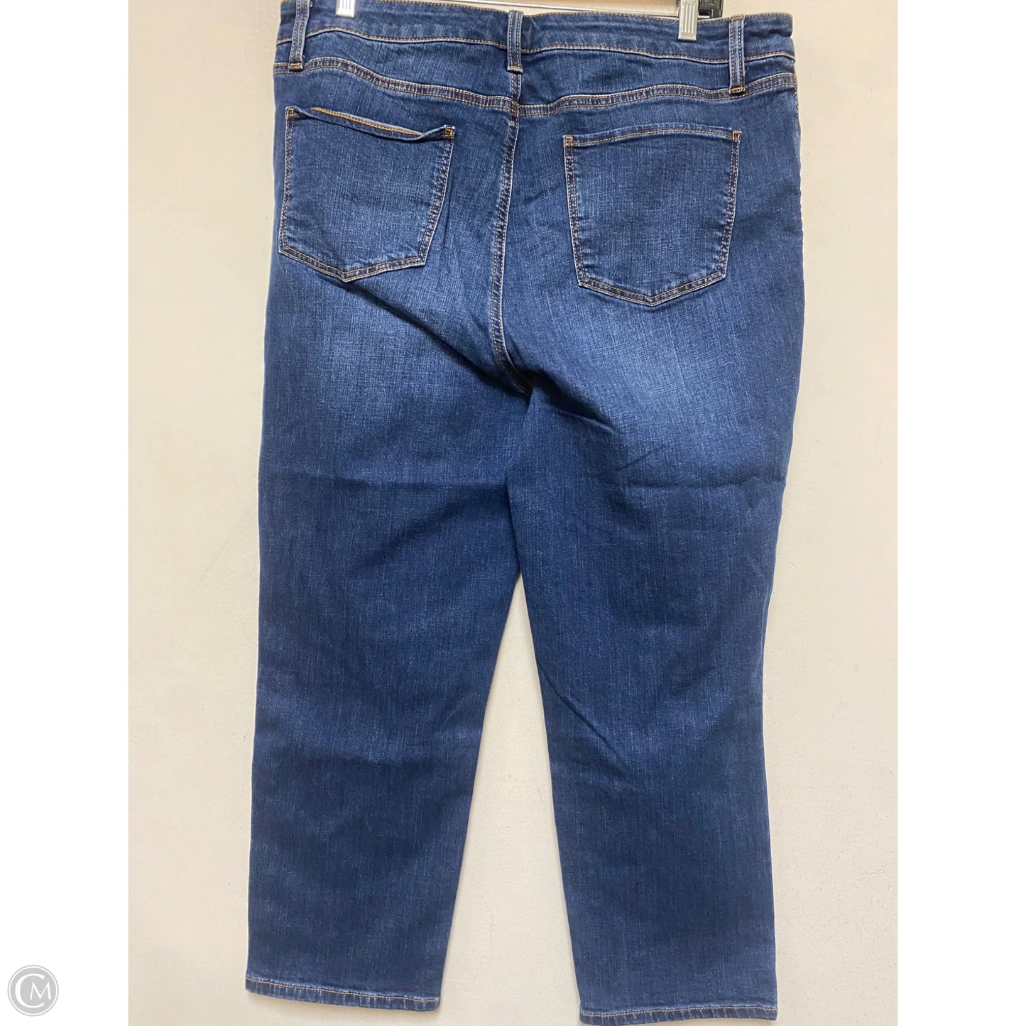 Jeans Straight By Talbots In Blue Denim, Size: 14