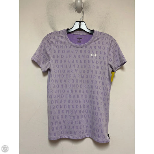 Athletic Top Short Sleeve By Under Armour In Purple, Size: Xs