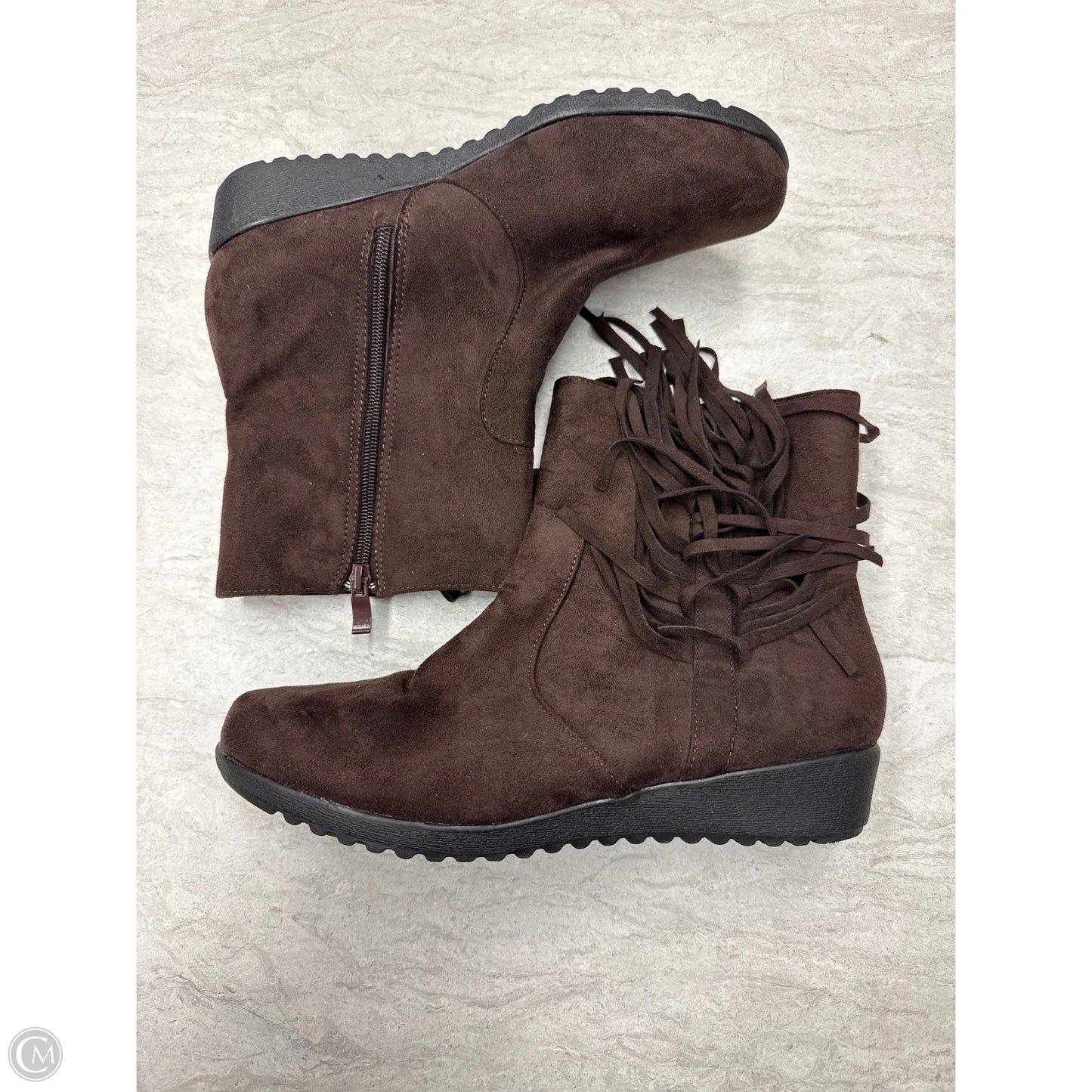 Boots Ankle Flats By Herstyle In Brown, Size: 10